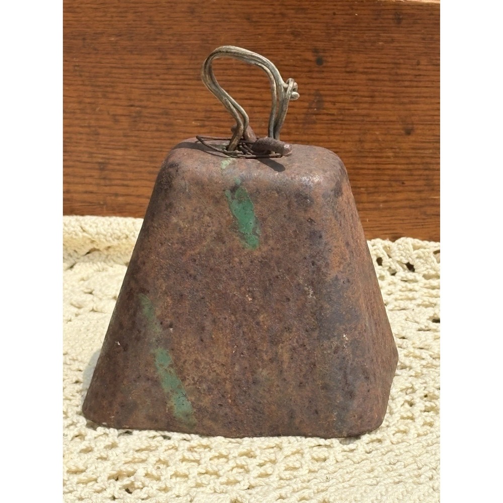 Vintage Antique Metal Rusty Cowbell Patina Rustic Cottage Barn Decor